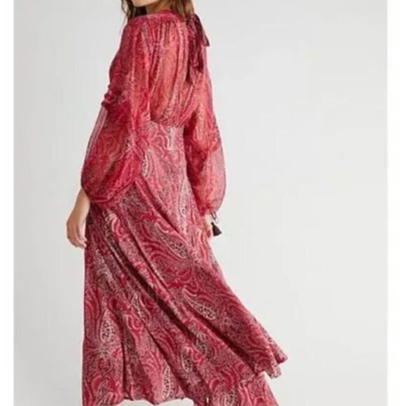 New Free People Mirage Paisley Maxi
Dress Red Mix Print Empire Waist size 0 - Picture 2 of 9